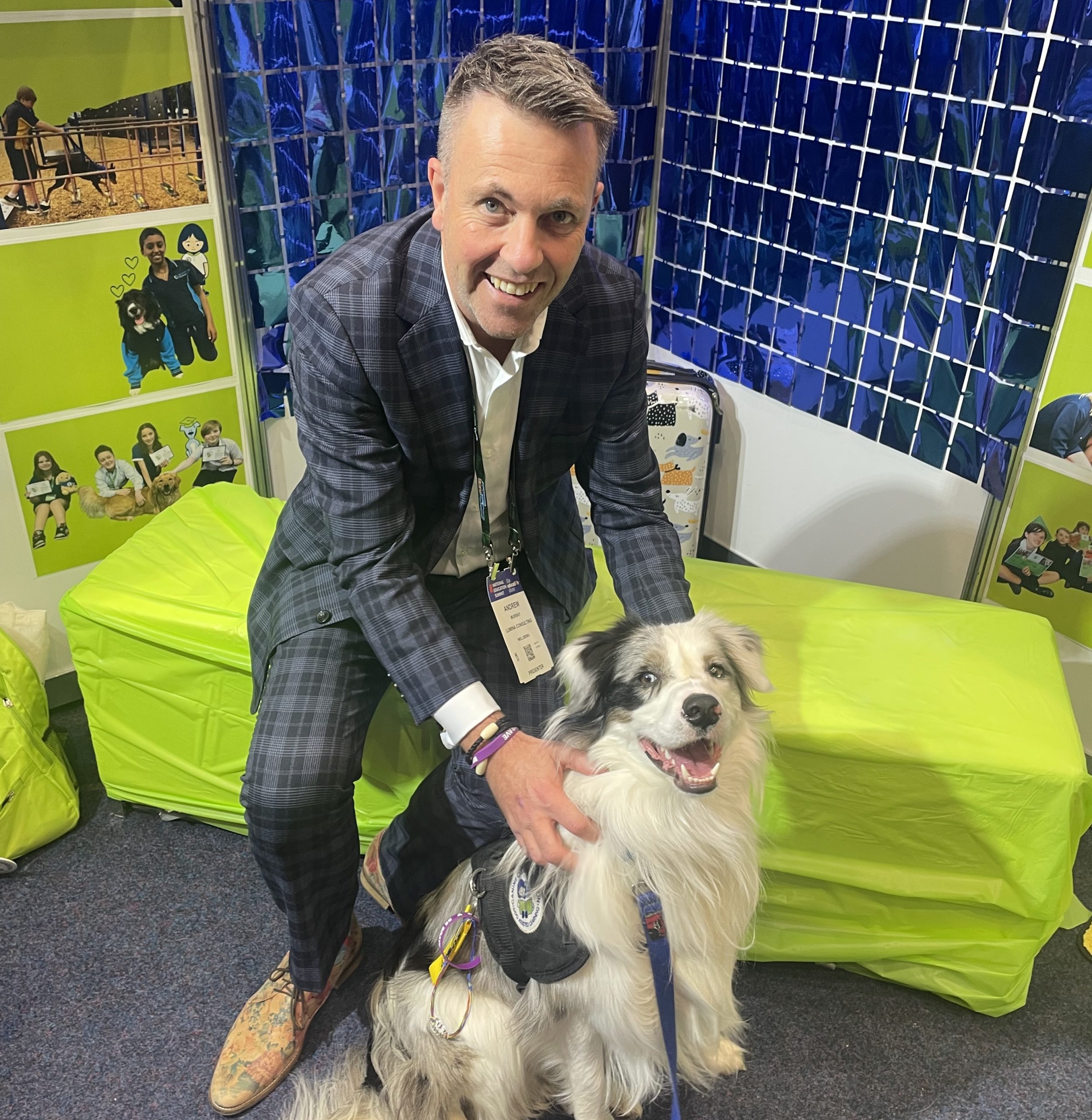 Andrew Murray with Therapy Dog at National Education Summit